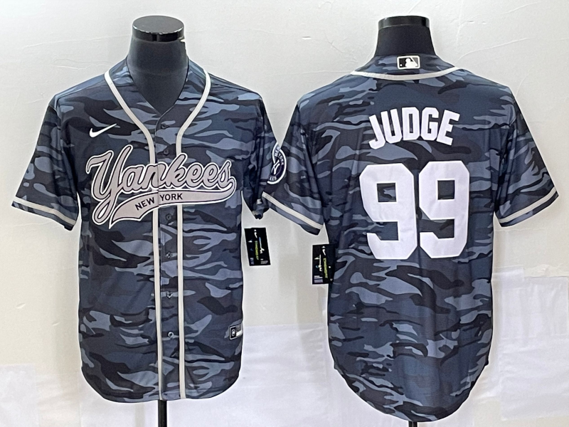 Men's New York Yankees #99 Aaron Judge Gray Camo With Patch Cool Base Stitched Baseball Jersey Men's New York Yankees #99 Aaron Judge Gray Camo With Patch Cool Base Stitched Baseball Jersey